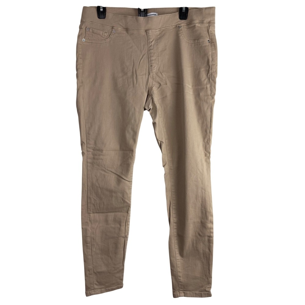 Amazon Essentials Womens Khaki Tan Pull On Jeggings Skinny Pants Size 14R